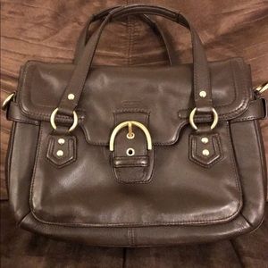 Pre owned coach brown leather bag